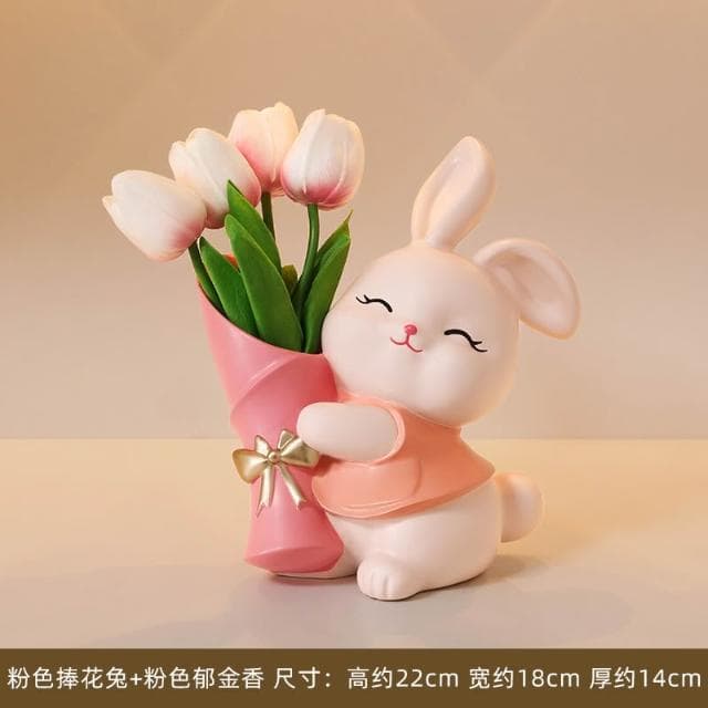桃甜也居家生活 奶油風兔玄關擺件鑰匙收納置物架入戶鞋櫃家居裝飾喬遷新居禮物