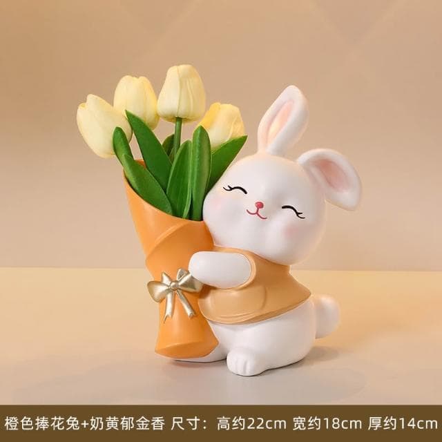 桃甜也居家生活 奶油風兔玄關擺件鑰匙收納置物架入戶鞋櫃家居裝飾喬遷新居禮物