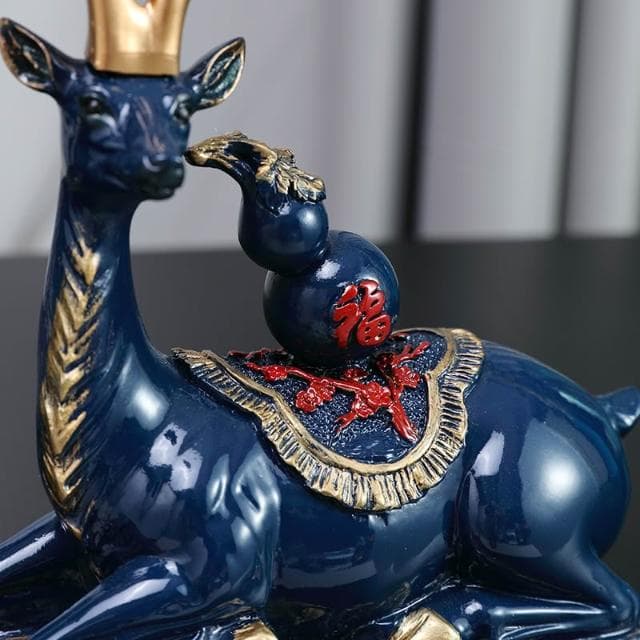 桃甜也居家生活 招財福鹿擺飾客廳電視櫃酒櫃玄關喬遷新居結婚禮物軟裝家居飾品