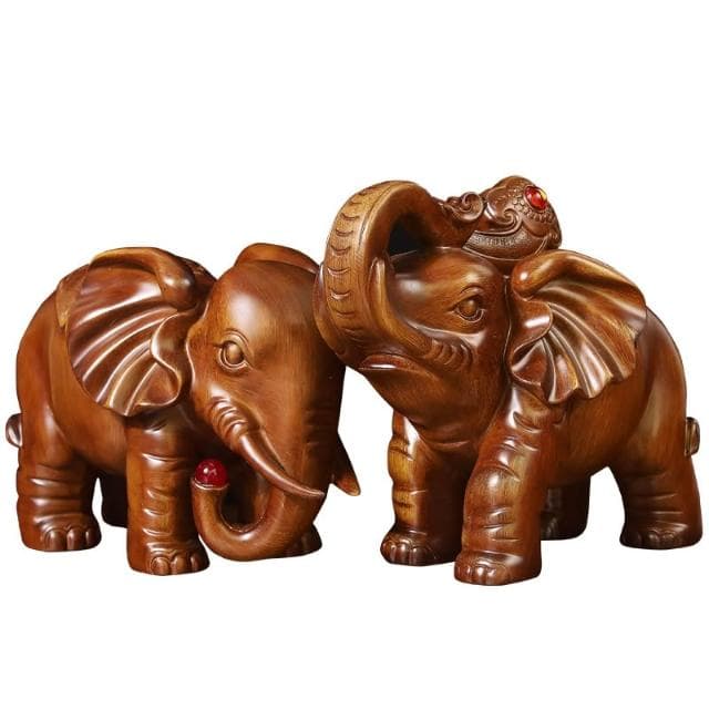 桃甜也居家生活 招財大象擺飾一對客廳玄關電視酒櫃辦公室工藝裝飾品喬遷開業禮品