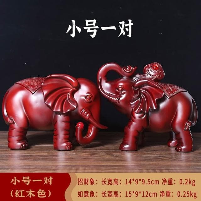 桃甜也居家生活 招財大象擺飾一對客廳玄關電視酒櫃辦公室工藝裝飾品喬遷開業禮品