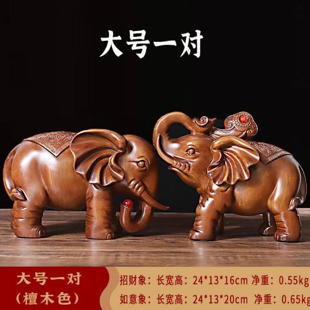 桃甜也居家生活 招財大象擺飾一對客廳玄關電視酒櫃辦公室工藝裝飾品喬遷開業禮品