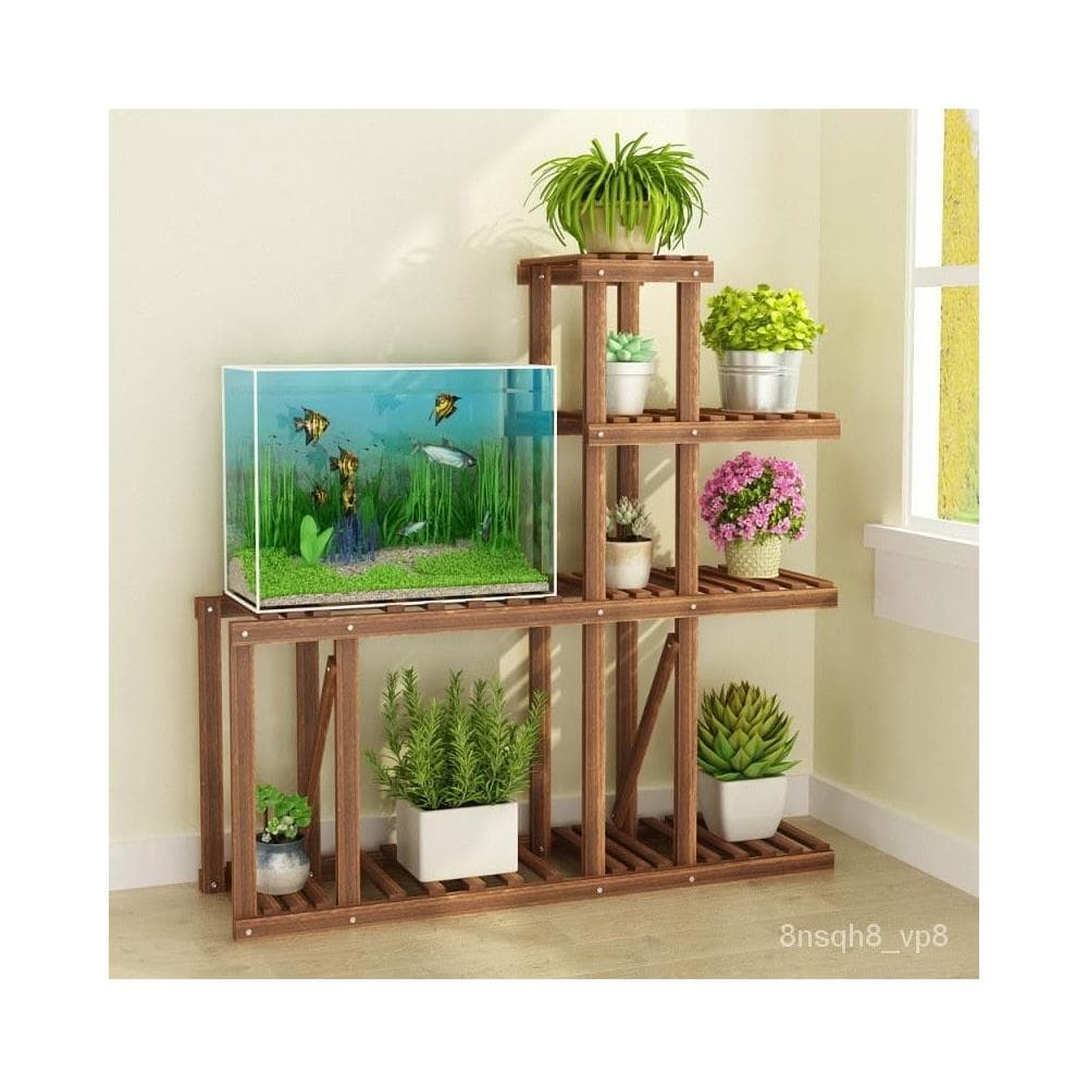 廠家直發 花架客廳 魚缸花架子多層 特價陽臺置物架 落地式置物架 實木盆栽植物置物架 室內置物架