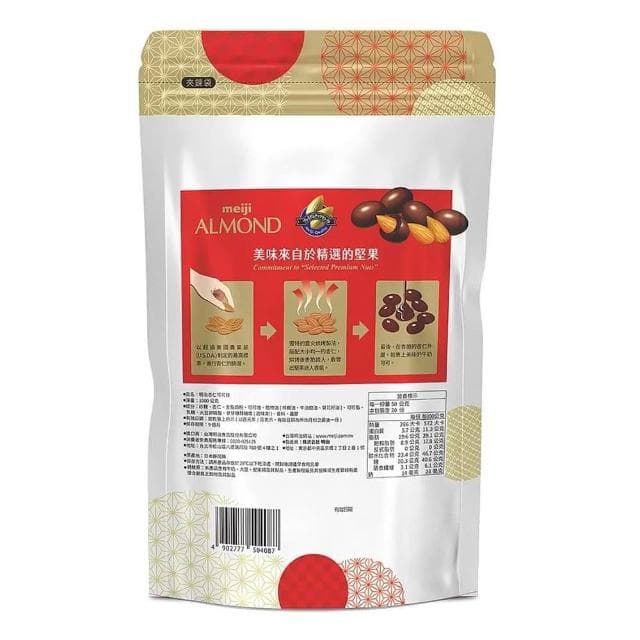 【Meiji 明治】杏仁可可球 1公斤/袋 2袋入 加州香脆杏仁果 包裹牛奶巧克力