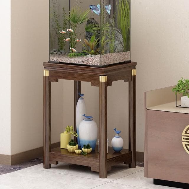 輕奢中式竹制花台加寬魚缸架花架家用客廳盆栽置物架陽臺植物架