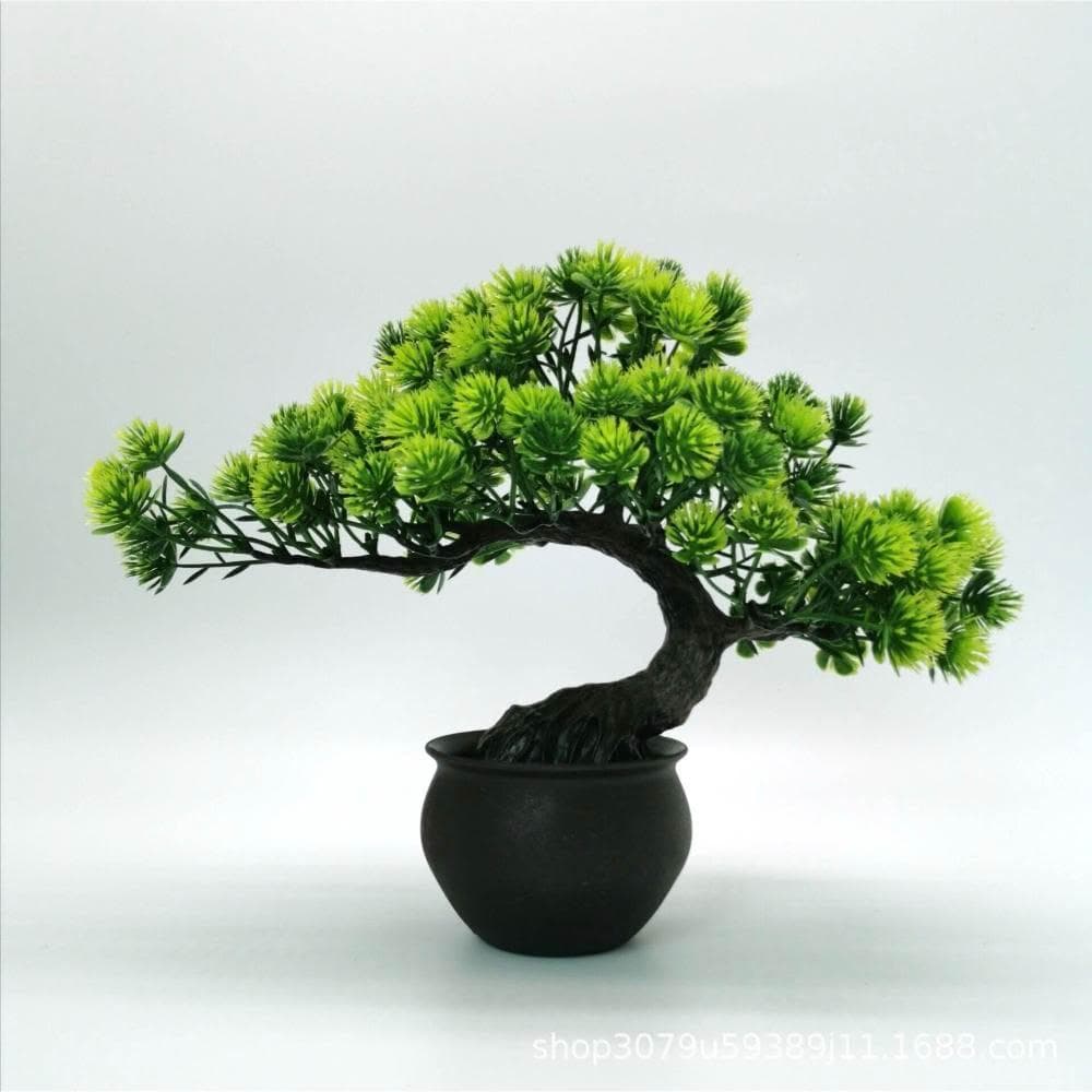 臺灣熱銷 仿真植物 迎客松假花盆栽 辦公室綠植假樹 假花卉 人造植物 樹綠植盆景