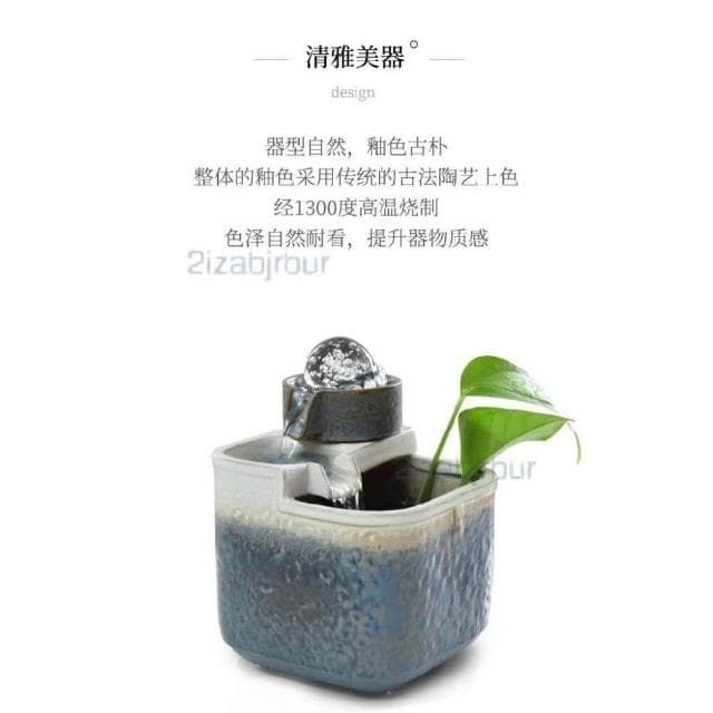 流水擺件 循環風水球 辦公室桌面擺件 開業喬遷禮物 時來運轉 療癒小物 辦公室風水陶瓷擺件 陶瓷噴泉流水罐