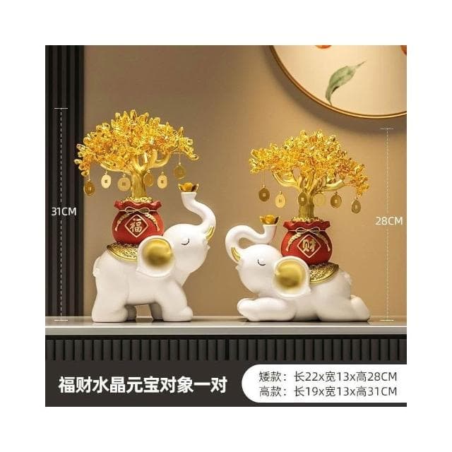 招財大象 財福大象 水晶元寶大象 髮財樹 搖錢樹 水晶發財樹 招財擺飾 玄關擺飾 客廳擺飾 喬遷 開幕 開幕送禮