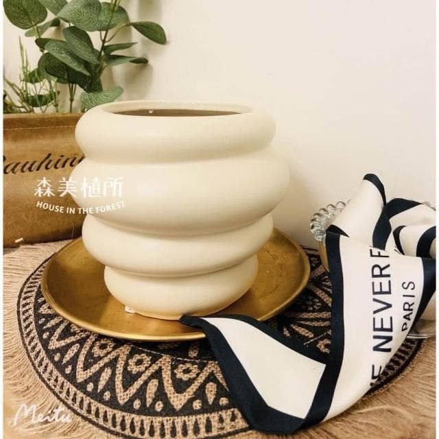 陶盆 米其林甜甜圈噴點盆 觀葉植物 水泥盆 盆器 盆栽 陶器 植栽 簡約盆 多肉盆