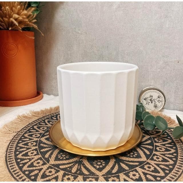 水泥盆 斑駁線條盆 立體線條盆 綠植 種植 盆栽 園藝植物 器皿