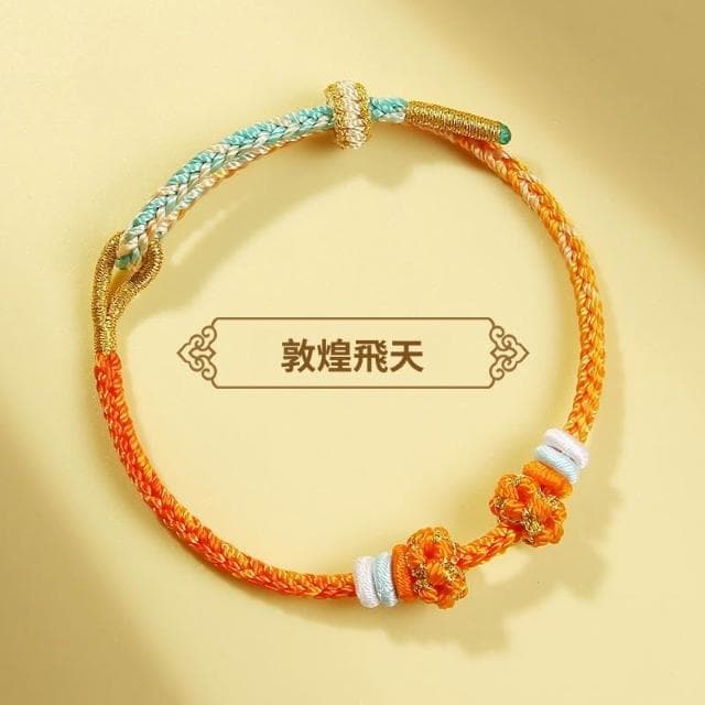 🎗飾間首飾鋪 鈴蘭花編織手繩首飾黃金轉運珠手工半成品情侶手鍊飾品紅繩