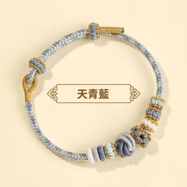 🎗飾間首飾鋪 鈴蘭花編織手繩首飾黃金轉運珠手工半成品情侶手鍊飾品紅繩