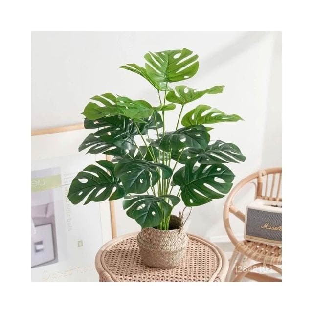 🔥部分現貨 北歐ins風仿真植物 客廳仿真綠植龜背竹小盆栽 假綠植擺件 裝飾假花仿真花擺設 綠植裝飾擺件 擺飾假花