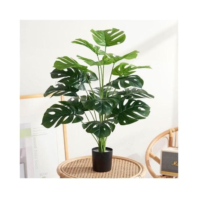 🔥部分現貨 北歐ins風仿真植物 客廳仿真綠植龜背竹小盆栽 假綠植擺件 裝飾假花仿真花擺設 綠植裝飾擺件 擺飾假花