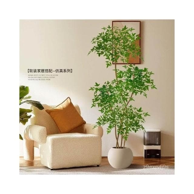 南天竹仿真綠植 客廳輕奢落地擺件 室內大型仿生盆栽 花樹假植物裝飾 仿真植物 假花 永生花竹