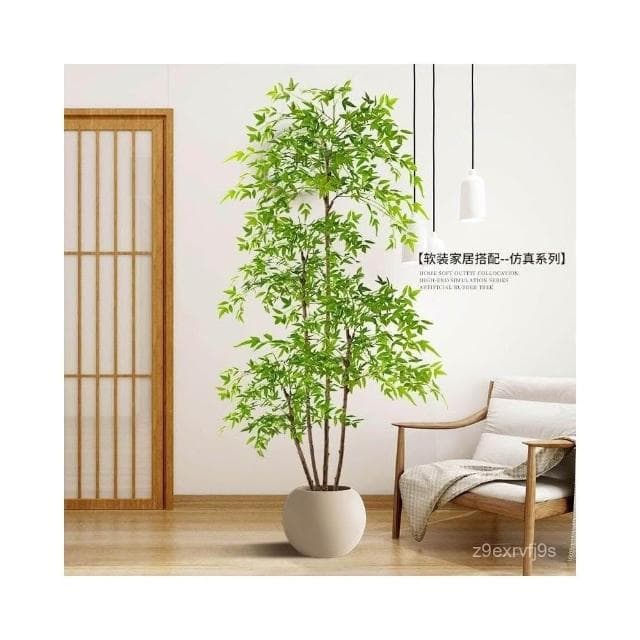 南天竹仿真綠植 客廳輕奢落地擺件 室內大型仿生盆栽 花樹假植物裝飾 仿真植物 假花 永生花竹