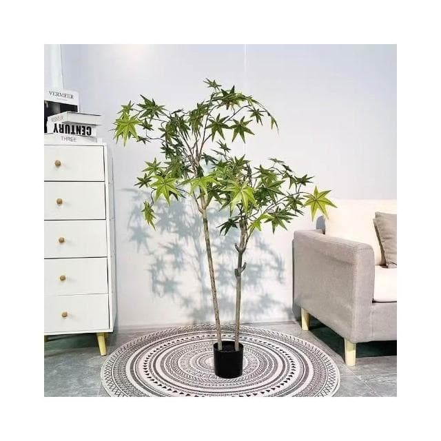 ✨可開發票✨ins仿真紅綠植楓樹盆栽北歐現代輕奢客廳房間網紅室內落地假樹 假植物落地擺件居傢裝飾 仿真植物 人造植物