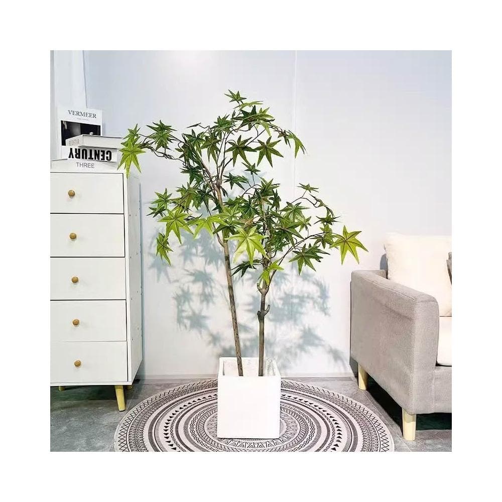 ✨可開發票✨ins仿真紅綠植楓樹盆栽北歐現代輕奢客廳房間網紅室內落地假樹 假植物落地擺件居傢裝飾 仿真植物 人造植物