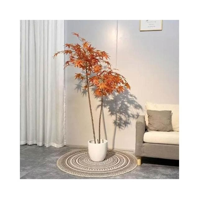 ✨可開發票✨ins仿真紅綠植楓樹盆栽北歐現代輕奢客廳房間網紅室內落地假樹 假植物落地擺件居傢裝飾 仿真植物 人造植物