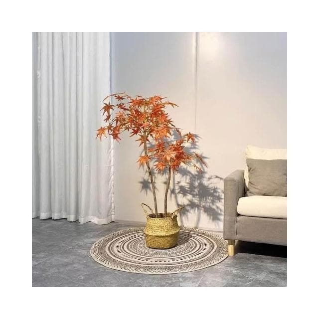 ✨可開發票✨ins仿真紅綠植楓樹盆栽北歐現代輕奢客廳房間網紅室內落地假樹 假植物落地擺件居傢裝飾 仿真植物 人造植物