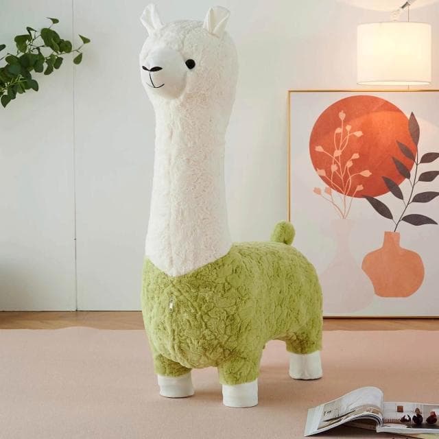 免運 網紅創意大號羊駝凳子 客廳落地擺件 毛絨動物座椅 搬家禮物 喬遷新居禮物