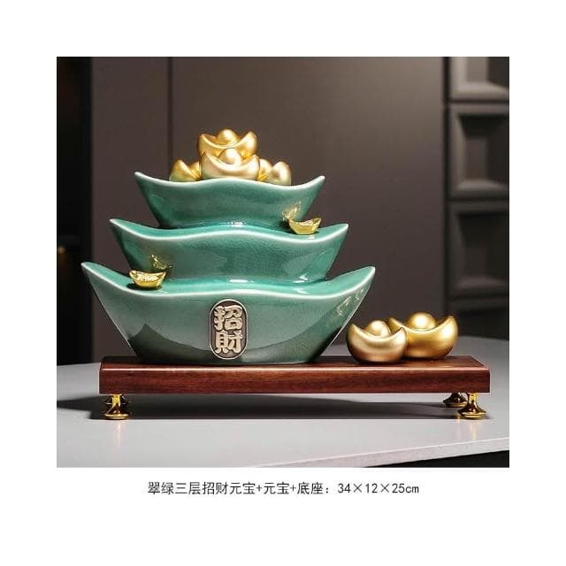 招財聚寶盆擺件新中式家居客廳辦公室博古架高檔裝飾品喬遷禮物