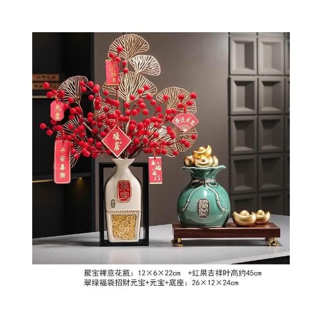 招財聚寶盆擺件新中式家居客廳辦公室博古架高檔裝飾品喬遷禮物