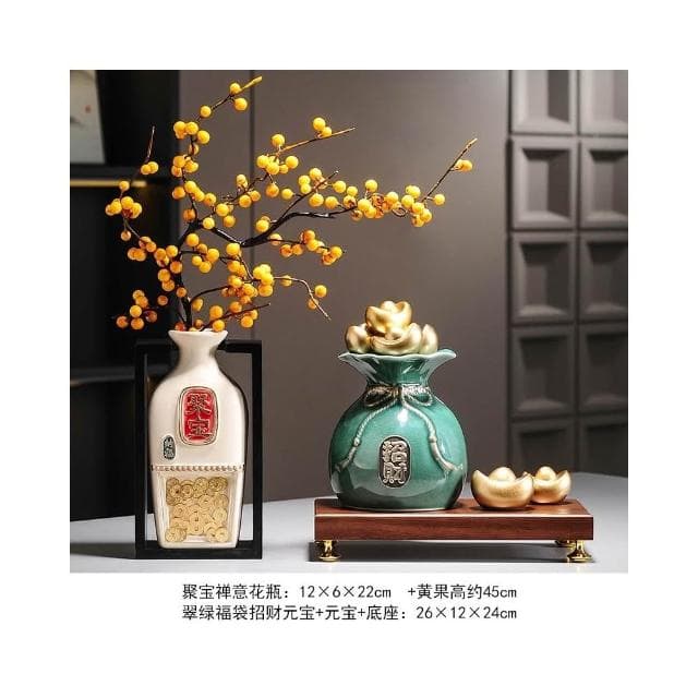 招財聚寶盆擺件新中式家居客廳辦公室博古架高檔裝飾品喬遷禮物