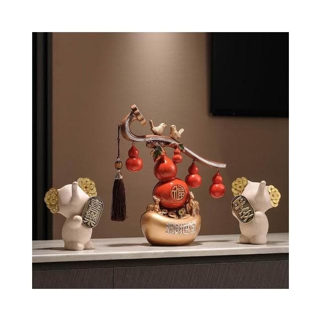 五福臨門葫蘆招財擺件玄關客廳新中式搬家禮物喬遷之喜新居禮品