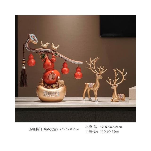 五福臨門葫蘆招財擺件玄關客廳新中式搬家禮物喬遷之喜新居禮品
