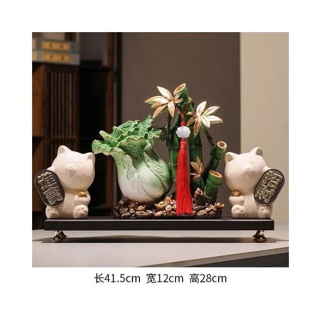 招財白菜擺件百財節節高升客廳玄關辦公桌面裝飾喬遷禮品開業禮物