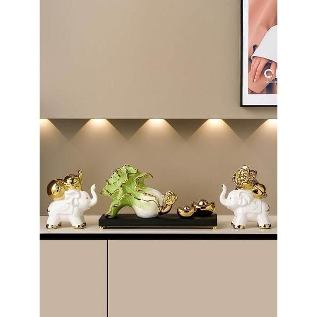 辦公室如意白菜擺件高檔客廳玄關酒櫃裝飾品開業喬遷之喜入宅禮物