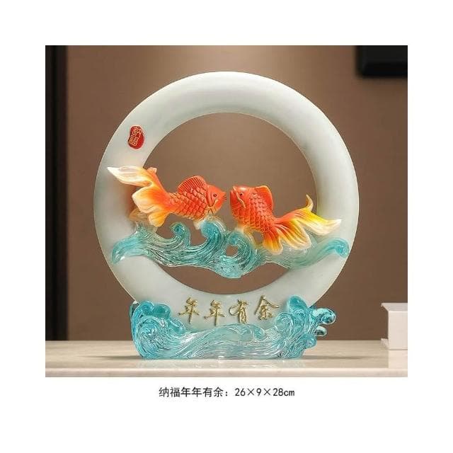 年年有餘招財魚擺件玄關辦公室客廳酒櫃電視櫃裝飾品搬家喬遷禮物