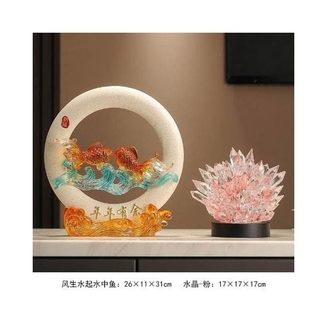 年年有餘招財魚擺件玄關辦公室客廳酒櫃電視櫃裝飾品搬家喬遷禮物