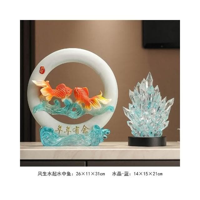 年年有餘招財魚擺件玄關辦公室客廳酒櫃電視櫃裝飾品搬家喬遷禮物