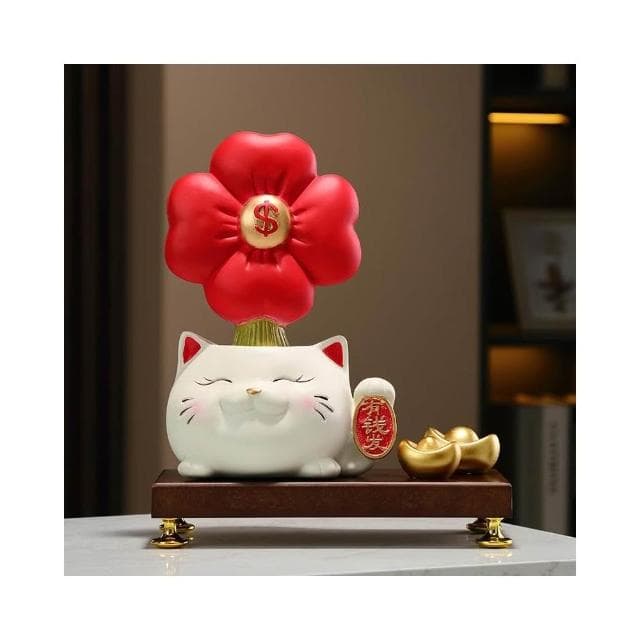 有錢花招財貓擺件辦公室桌面裝飾可愛喬遷新居禮物男女生生日禮品