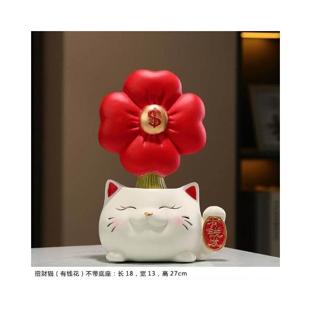 有錢花招財貓擺件辦公室桌面裝飾可愛喬遷新居禮物男女生生日禮品