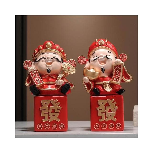 招財財神爺擺件新中式客廳玄關辦公室擺設客廳喬遷店鋪開業禮物