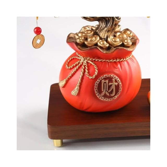 錢袋元寶發財樹招財進寶中式擺件客廳玄關電視櫃喬遷開業裝飾禮物