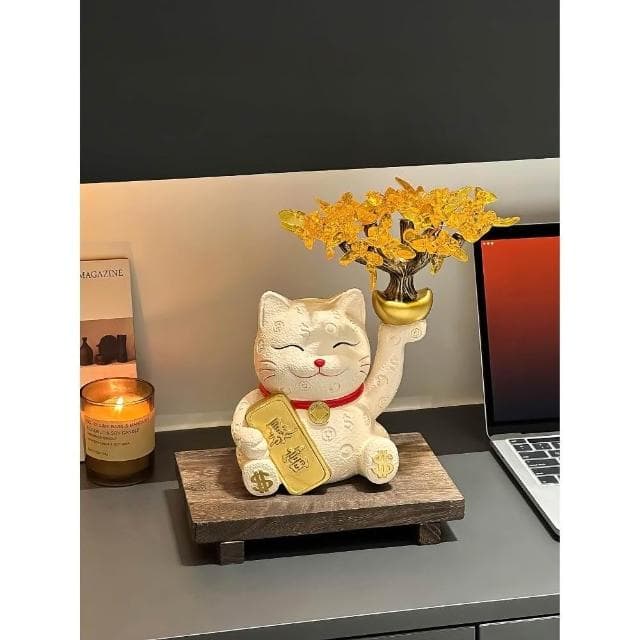 招財貓金元寶發財樹擺件客廳玄關電視櫃裝飾品開業喬遷新居禮物