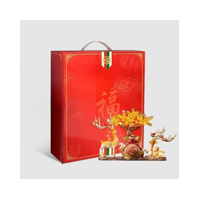 招財鹿擺件聚財錢袋發財樹客廳電視櫃酒櫃喬遷新居禮品開業送禮物