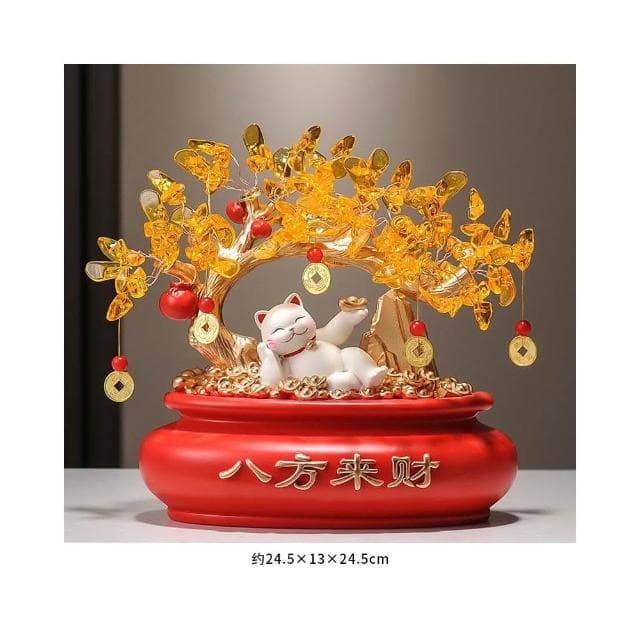 發財樹搖錢樹金元寶新中式擺件辦公室前臺酒櫃裝飾喬遷開業禮物品