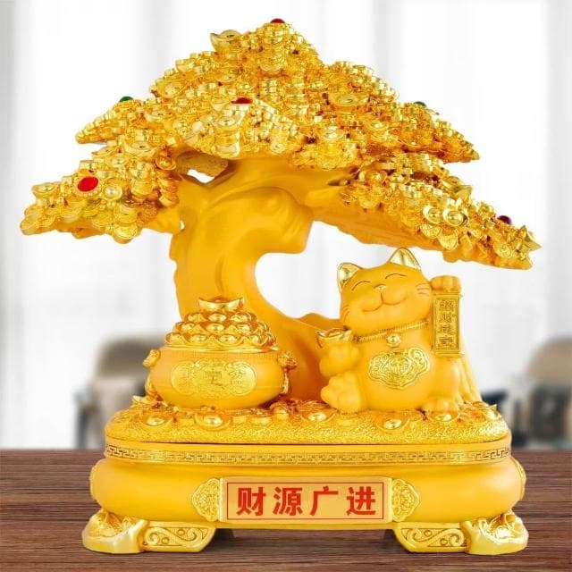 發財樹擺件招財貓客廳電視櫃酒櫃裝飾品店鋪公司開業喬遷新居禮品