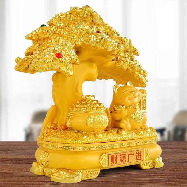 發財樹擺件招財貓客廳電視櫃酒櫃裝飾品店鋪公司開業喬遷新居禮品