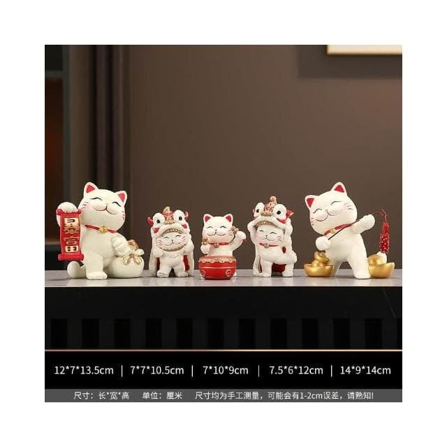 招財貓一家三四五口的擺件輕奢客廳電視櫃酒櫃玄關裝飾品喬遷禮物