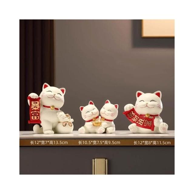 招財貓一家三四五口的擺件輕奢客廳電視櫃酒櫃玄關裝飾品喬遷禮物