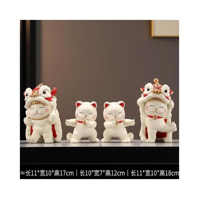 招財貓一家三四五口的擺件輕奢客廳電視櫃酒櫃玄關裝飾品喬遷禮物