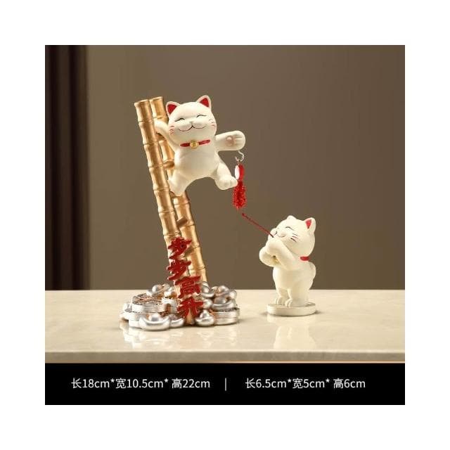 招財貓一家三四五口的擺件輕奢客廳電視櫃酒櫃玄關裝飾品喬遷禮物