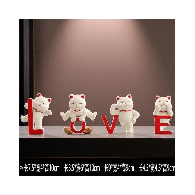 招財貓一家三四五口的擺件輕奢客廳電視櫃酒櫃玄關裝飾品喬遷禮物