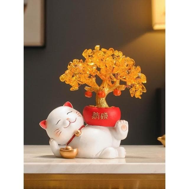 發財樹招財貓擺件酒櫃電視櫃開業禮物店鋪收銀臺客廳喬遷新居禮品